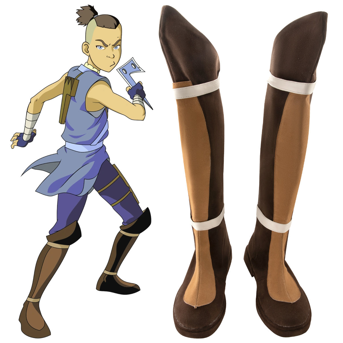 Avatar: The Last Airbender Sokka Brown Shoes Cosplay Boots Shoes/Boots - Tophatter Daily Deals