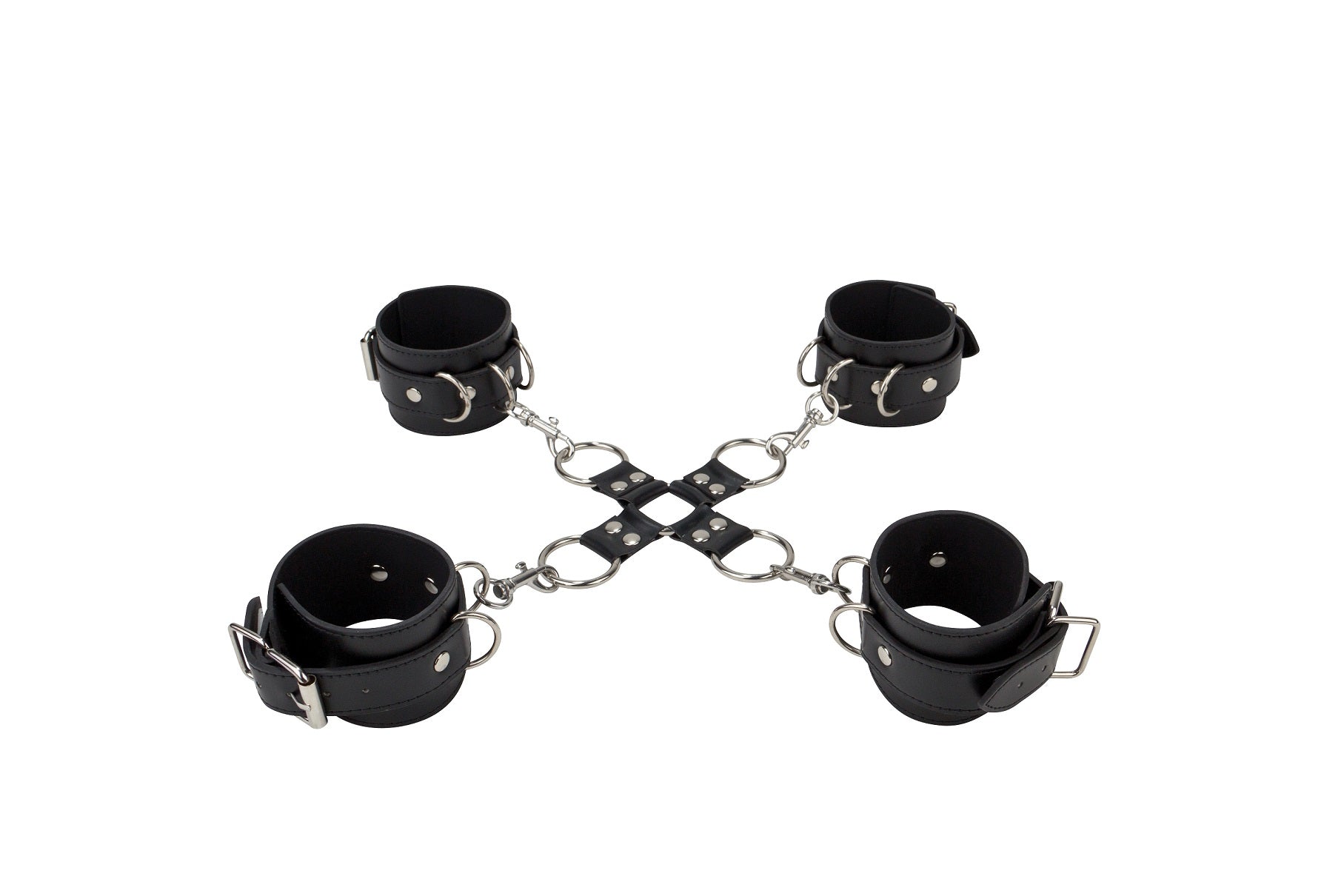 Shots Ouch Leather Hand and Leg Cuffs – Adjustable Leather Restraints > Bondage Gear > Restraints - Tophatter Daily Deals