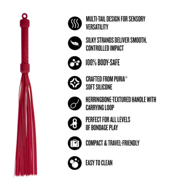 Temptasia Ardor – Silicone Flogger > Bondage Gear > Whips & Floggers - Tophatter Daily Deals
