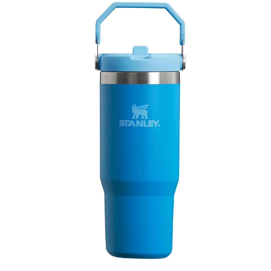 Insulated Straw Tumbler - 30-40 OZ Stanley Quencher H2.0 Tumbler Handle Straw Insulated Bottle Cup Mug Travel Mug for Cold or Hot Drinks Love Shack Fancy 30 OZ (0.89L) Azure bottles - Tophatter Daily Deals