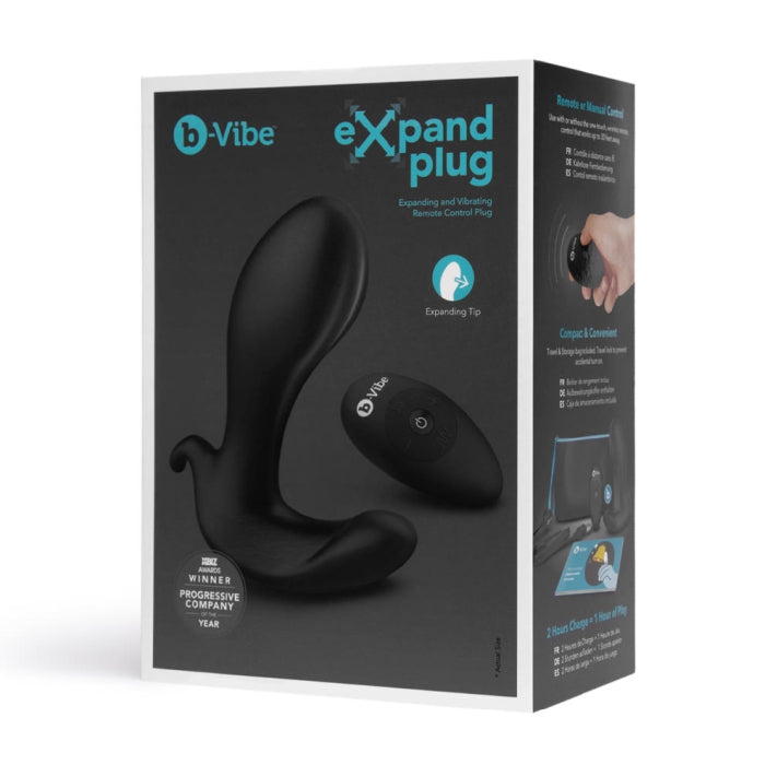 B-Vibe Expand Plug Remote Control Vibrating Expanding Anal Plug in Black > Anal Range > Tunnel and Stretchers - Tophatter Daily Deals