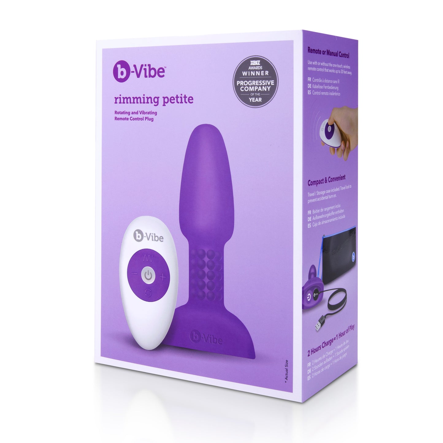 B-Vibe Rimming Petite Purple Rotating and Vibrating Remote Control Plug > Anal Range > Vibrating Butt Plugs - Tophatter Daily Deals