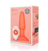 B-Vibe Rimming Plug 2 Orange Vibrating Remote Control Anal Toy > Anal Range > Vibrating Butt Plugs - Tophatter Daily Deals