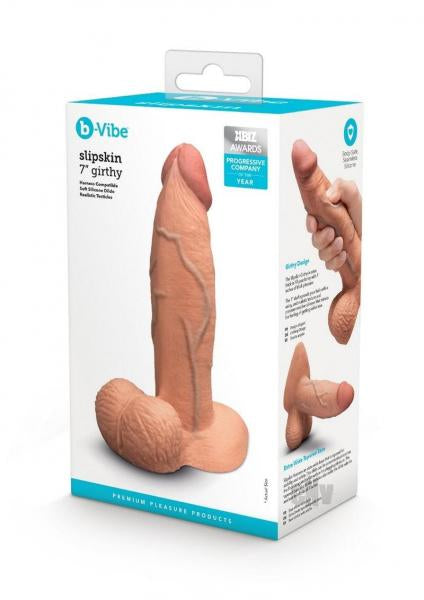 B-Vibe Slipskin Realistic Silicone Dildo 7 Inch Girthy Mocha > Dildos > Realistic Dildos - Tophatter Daily Deals