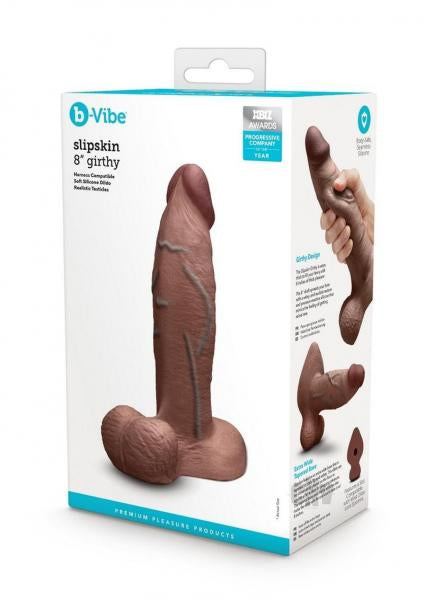B-Vibe Slipskin Realistic Silicone Dildo 8 Inch Girthy Brown > Vibrators > Realistic Vibrators - Tophatter Daily Deals