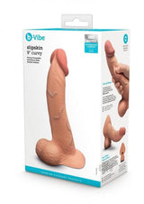 B-Vibe Slipskin Realistic Silicone Dildo 9 Inch Curved Mocha > Dildos > Large Dildos - Tophatter Daily Deals
