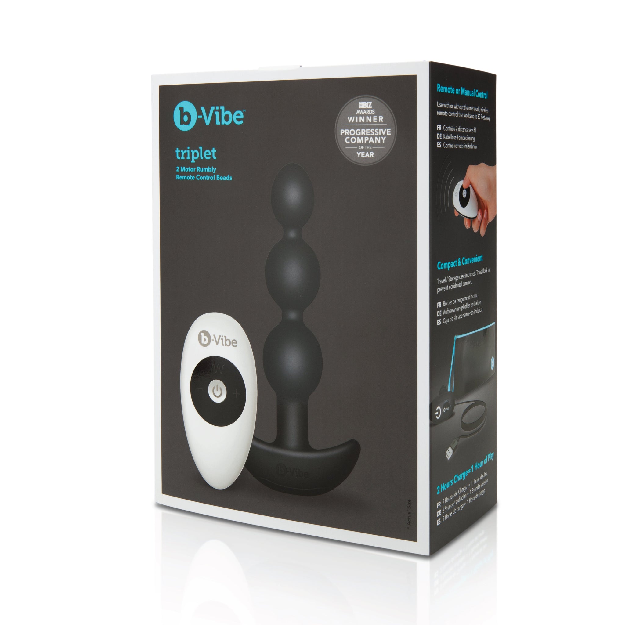 B-Vibe Triplet Anal Beads Black Flexible Tapered Size Beads > Anal Range > Anal Beads - Tophatter Daily Deals