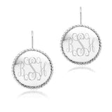 Personalized Braided Round Monogram Earrings Initial Earrings Earrings - Tophatter Daily Deals