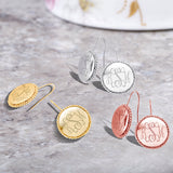 Personalized Braided Round Monogram Earrings Initial Earrings Earrings - Tophatter Daily Deals
