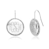 Personalized Braided Round Monogram Earrings Initial Earrings Earrings - Tophatter Daily Deals