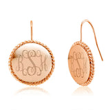 Personalized Braided Round Monogram Earrings Initial Earrings Earrings - Tophatter Daily Deals
