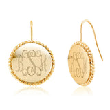 Personalized Braided Round Monogram Earrings Initial Earrings Earrings - Tophatter Daily Deals