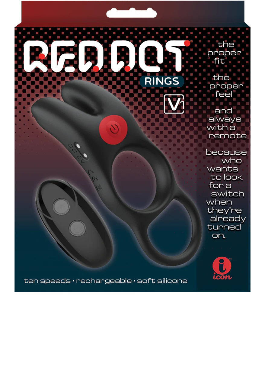 Red Dot Rings V1 Vibrating Cock Ring with Remote > Cock Ring > Vibrating - Tophatter Daily Deals