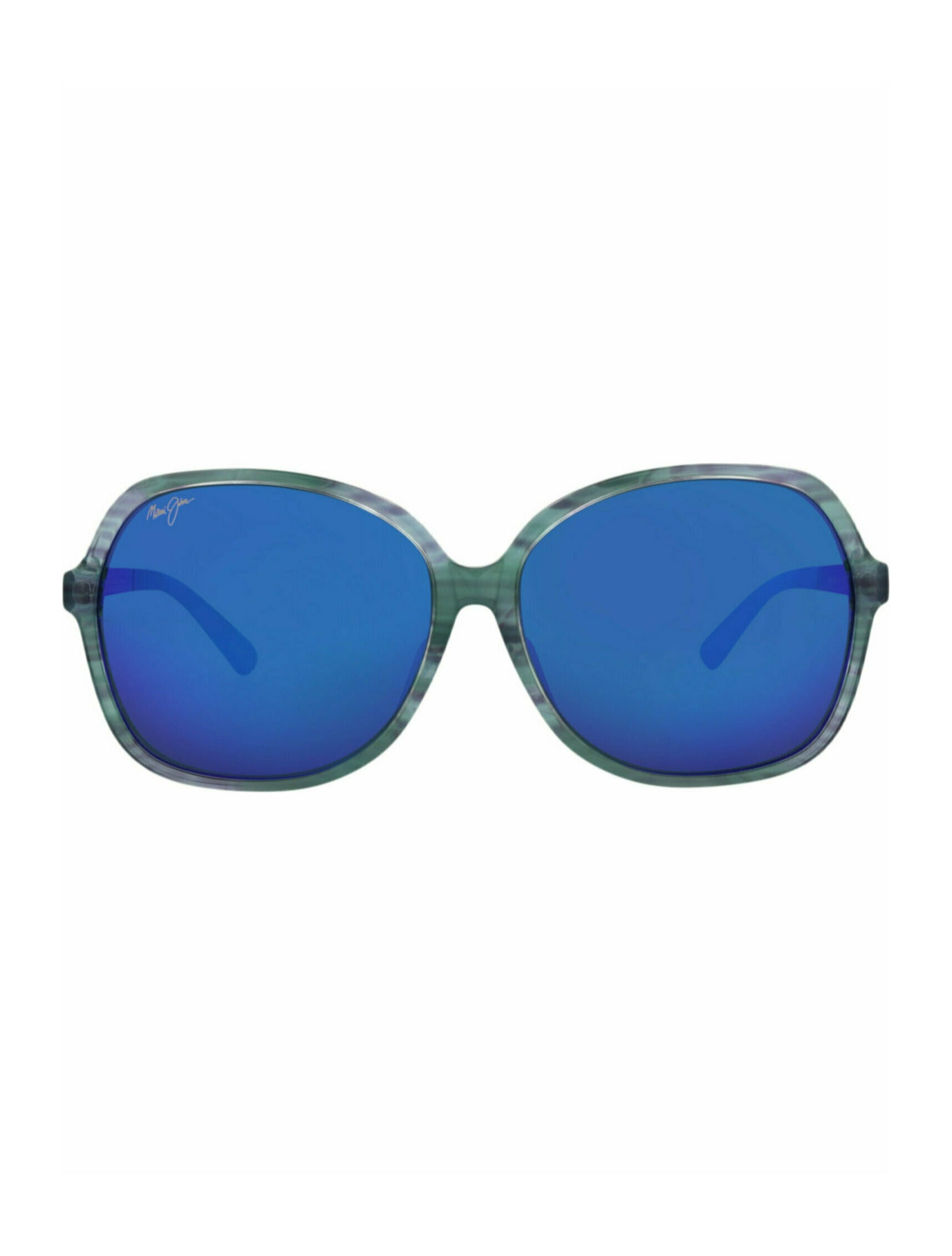 Maui Jim Round-Frame Acetate Sunglasses Blue Sunglasses - Tophatter Daily Deals