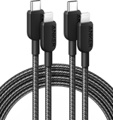 Anker 310 USB-C to Lightning Cable (6 ft, 2-Pack) Default Title Batteries & Power Accessories - Tophatter Daily Deals