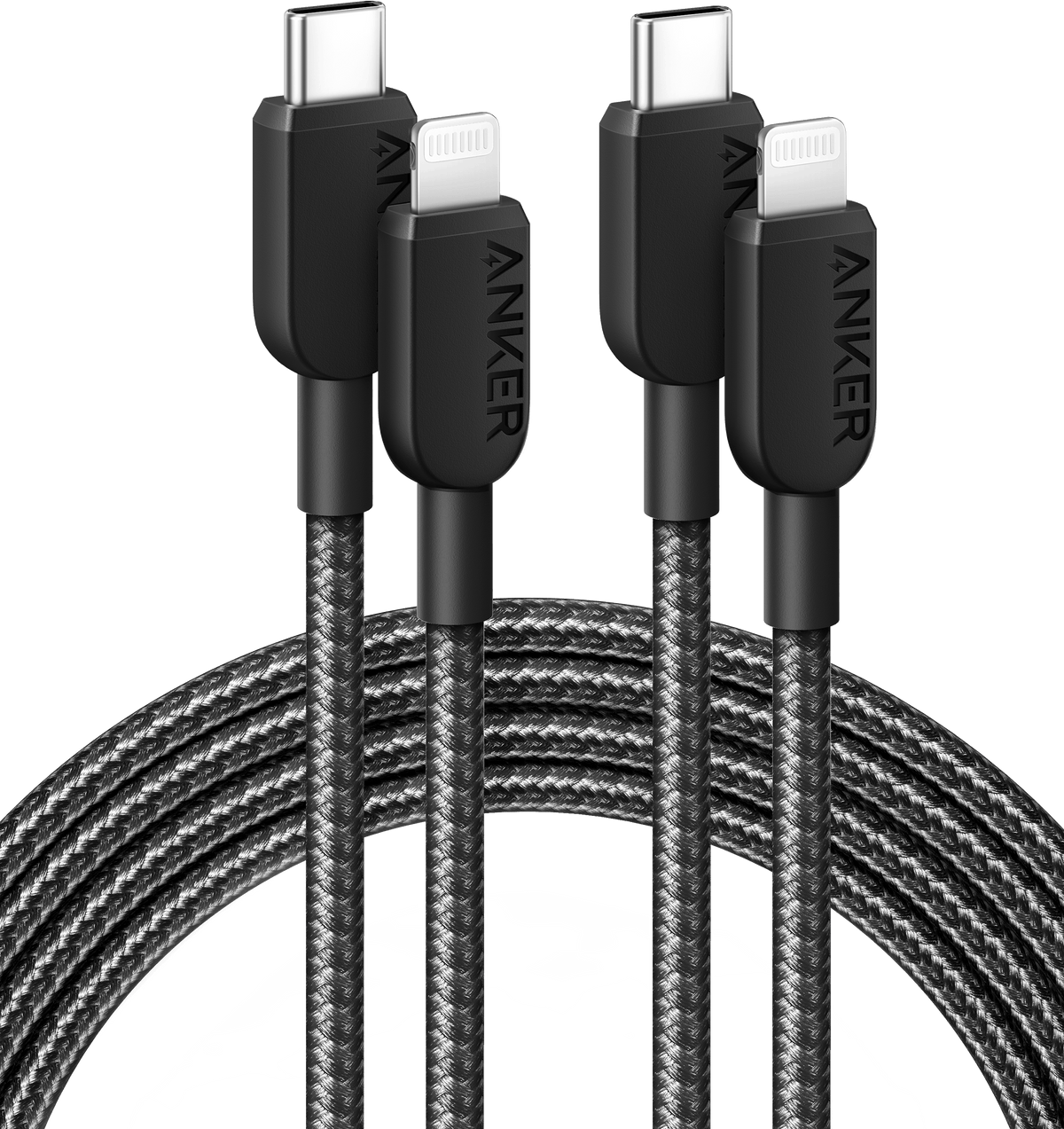 Anker 310 USB-C to Lightning Cable (6 ft, 2-Pack) Default Title Batteries & Power Accessories - Tophatter Daily Deals