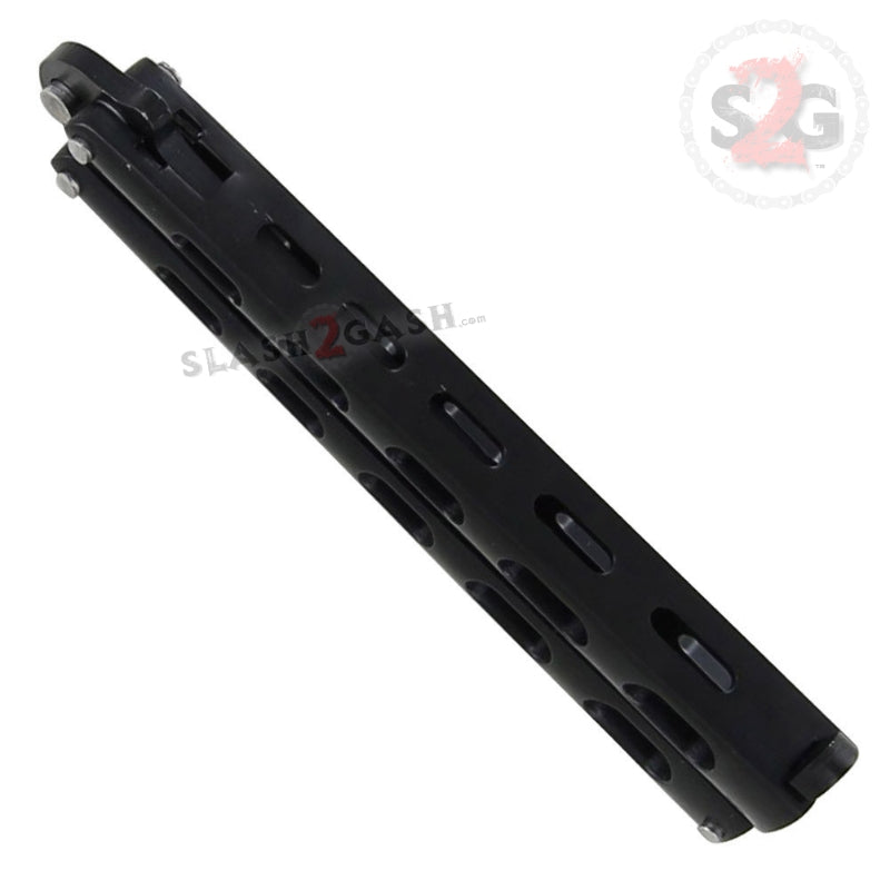 Jaguar Butterfly Knife HEAVY Taiwan Balisong - Black Serrated Knife-Balisong - Tophatter Daily Deals