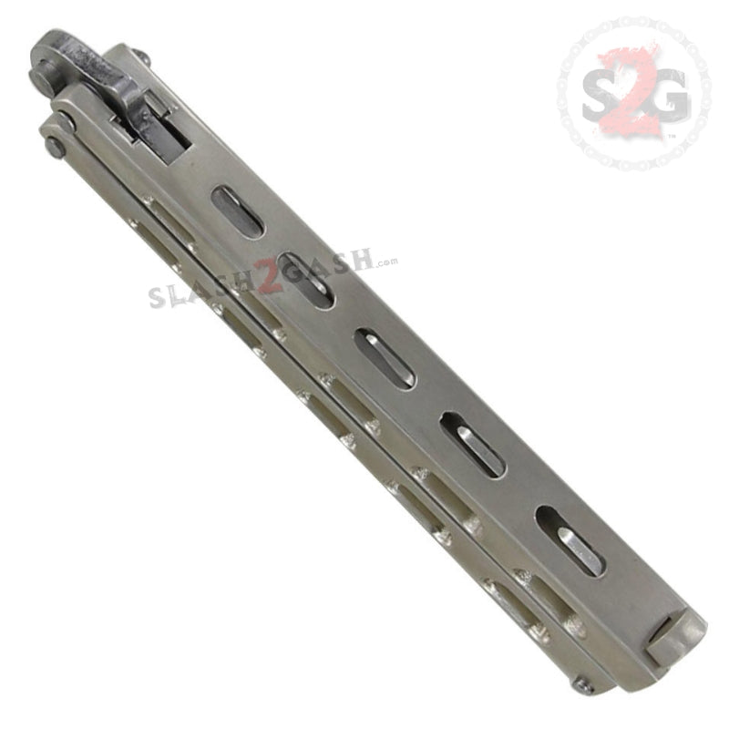 Jaguar HEAVY Butterfly Knife Big FAT Balisong - Chrome Knife-Balisong - Tophatter Daily Deals