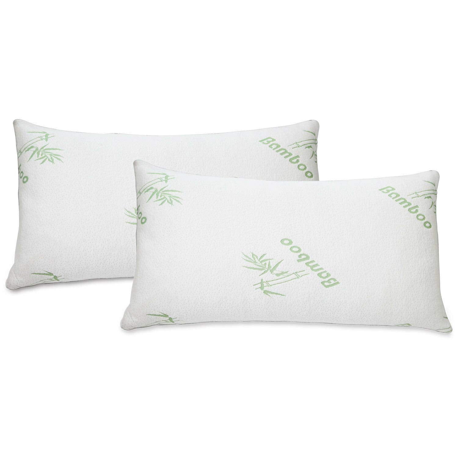 Deluxe Bamboo Memory Foam Pillows - 1 or 2 Pack White Bedding - Tophatter Daily Deals