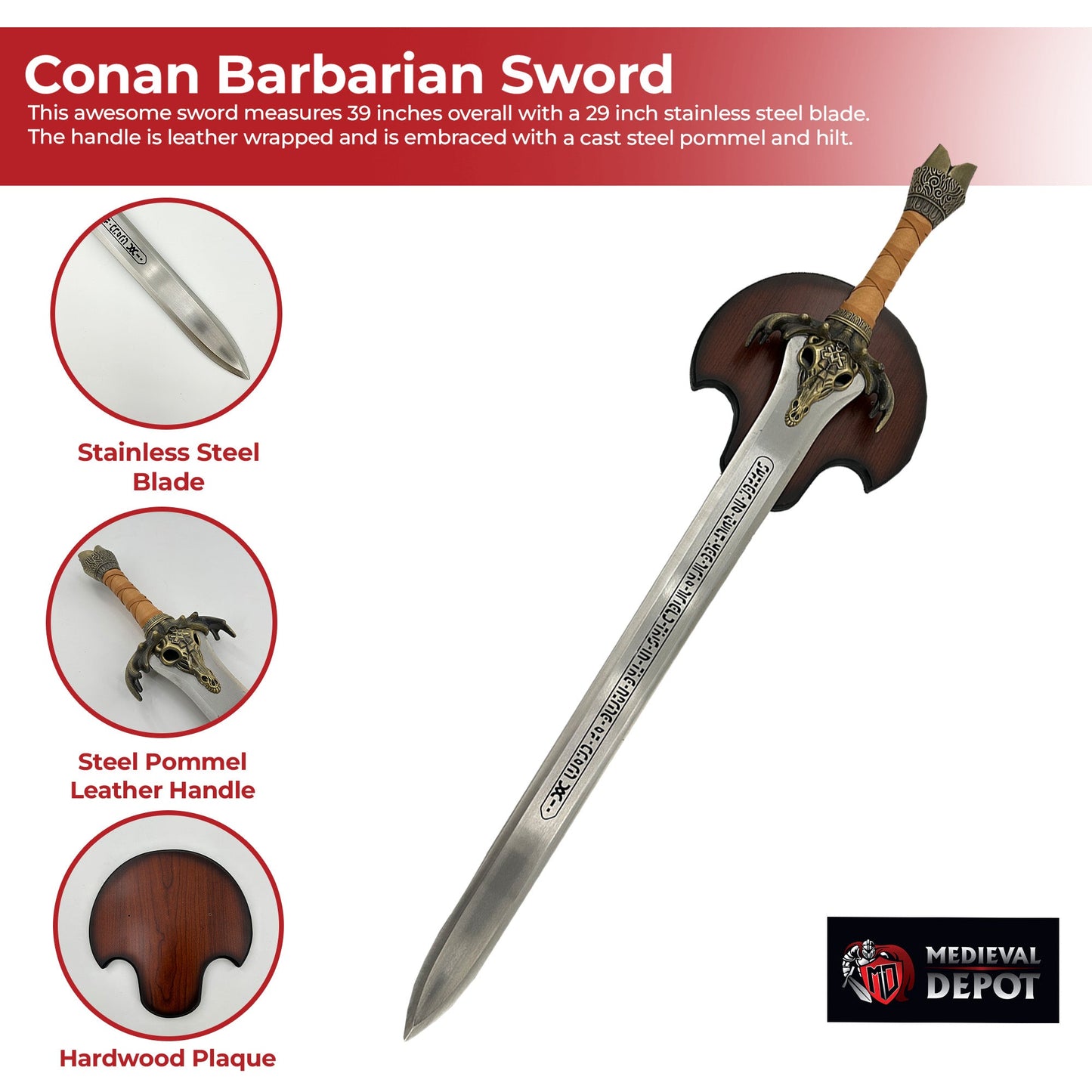 Barbarian Father's Medieval Rams Head Sword historical period - Tophatter Daily Deals