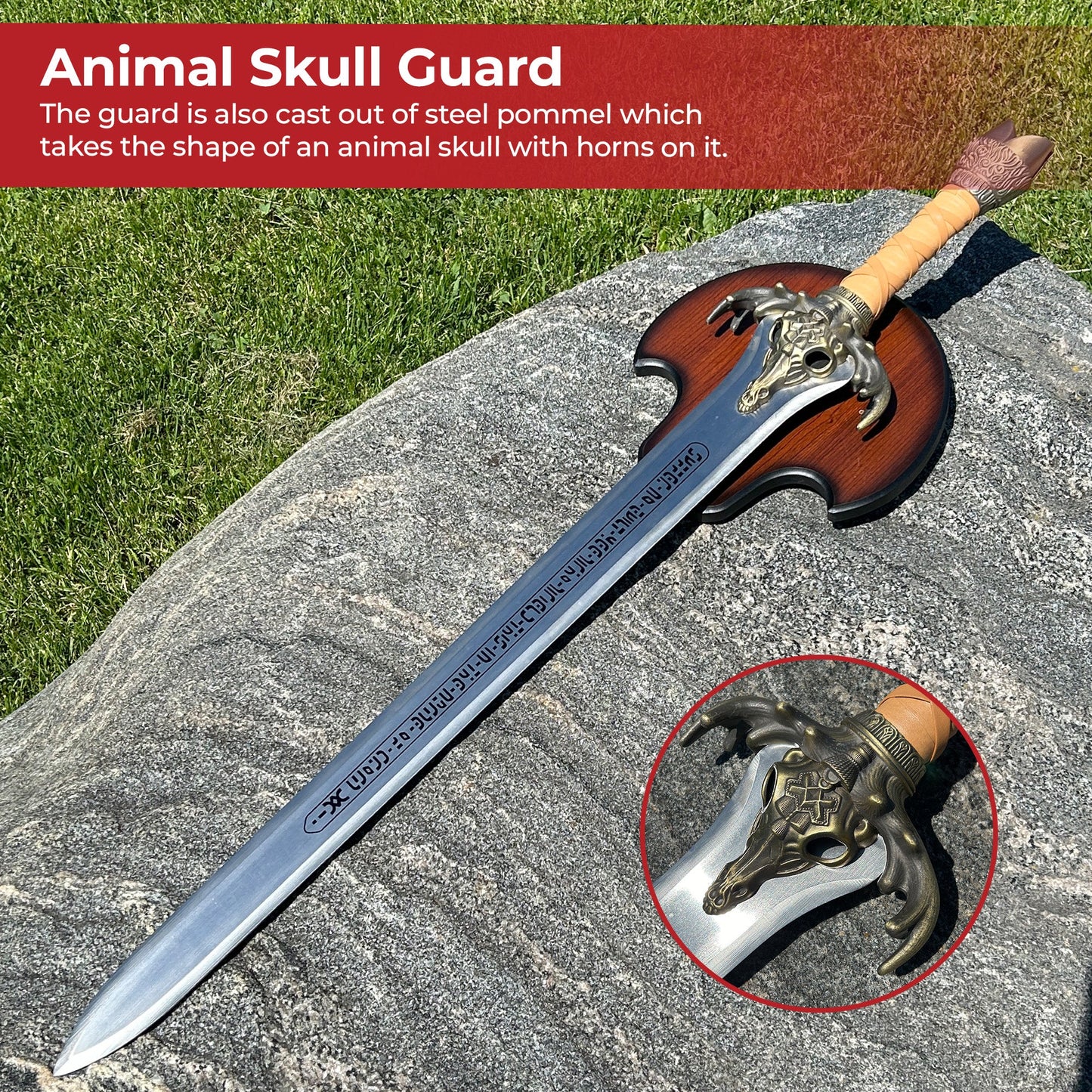 Barbarian Father's Medieval Rams Head Sword historical period - Tophatter Daily Deals
