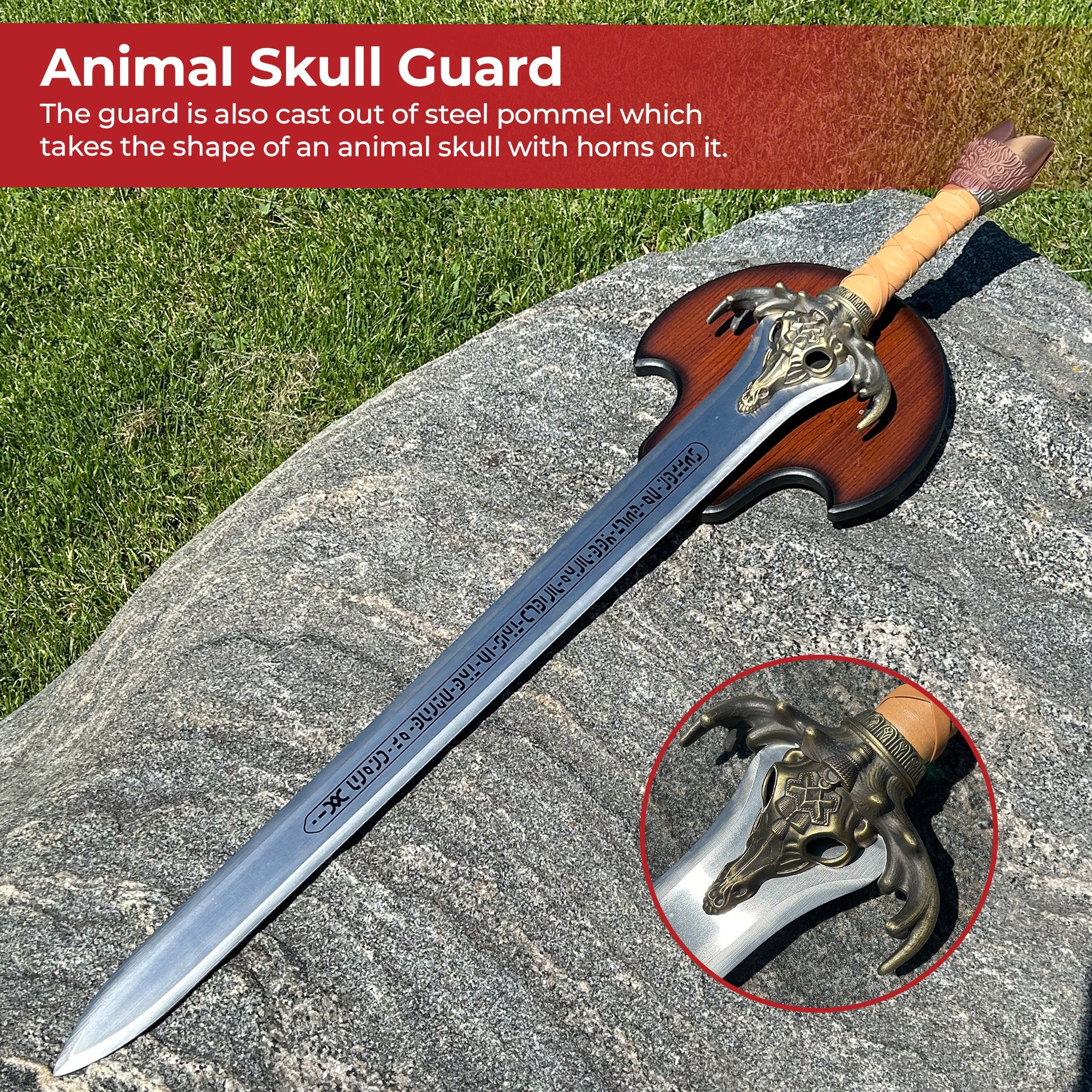 Barbarian Father's Medieval Rams Head Sword historical period - Tophatter Daily Deals