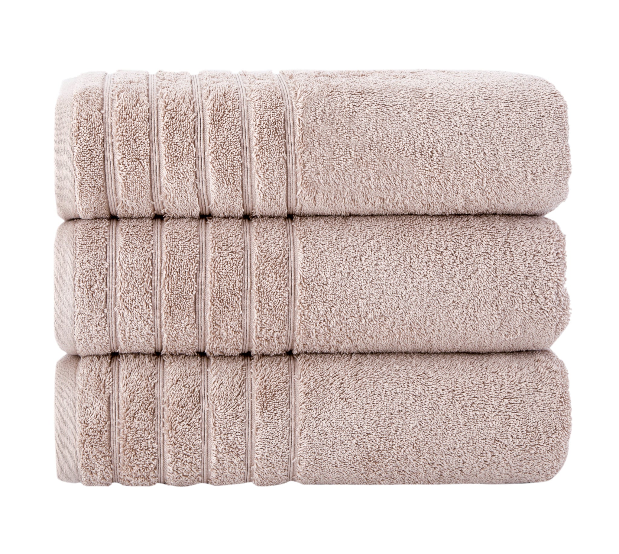 Barnum Turkish Cotton Luxury Large Bath Towels - 3 Pieces - 30x56" Poised Taupe Bath Towel - Tophatter Daily Deals