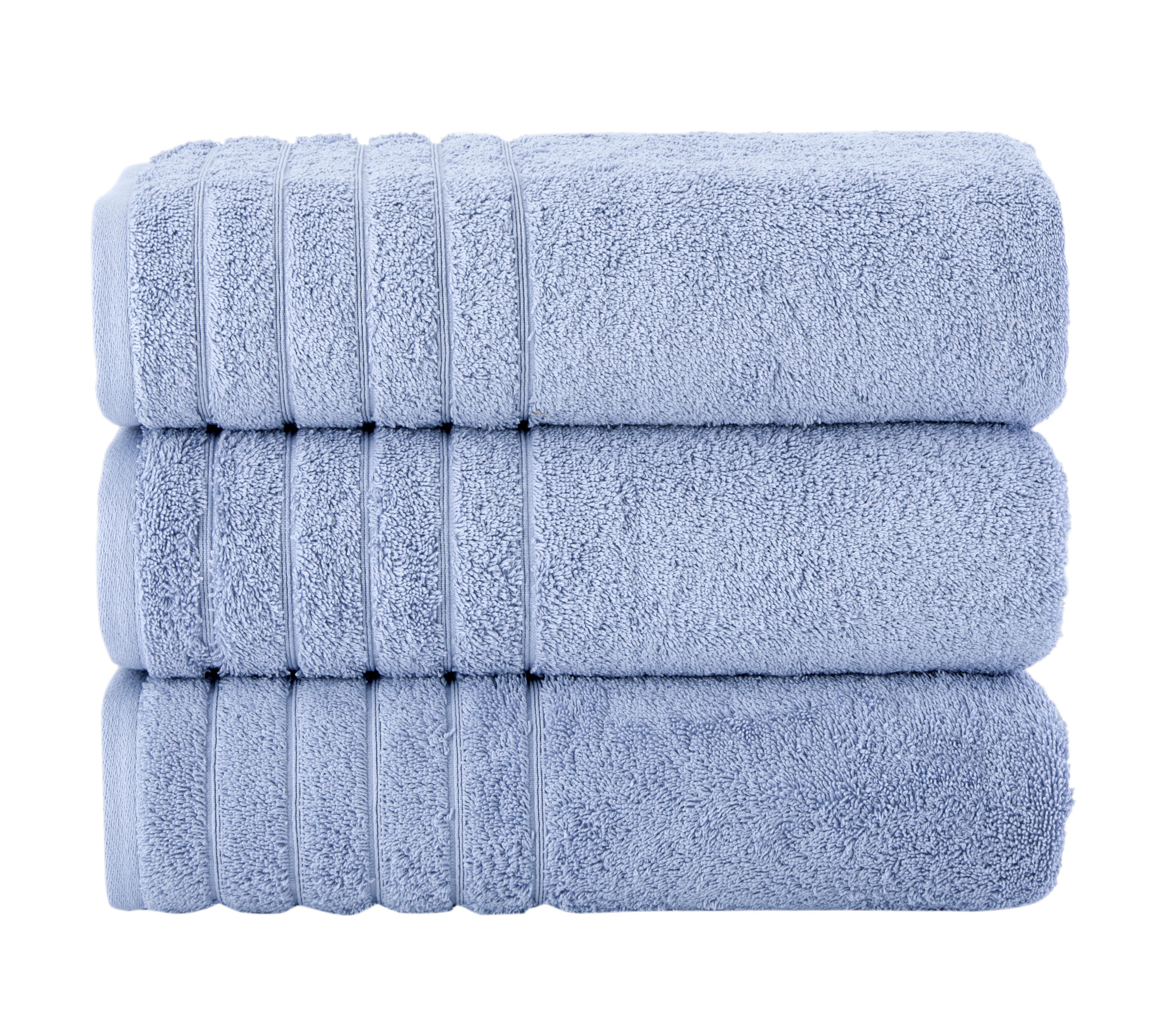 Barnum Turkish Cotton Luxury Large Bath Towels - 3 Pieces - 30x56" Ocean Blue Bath Towel - Tophatter Daily Deals