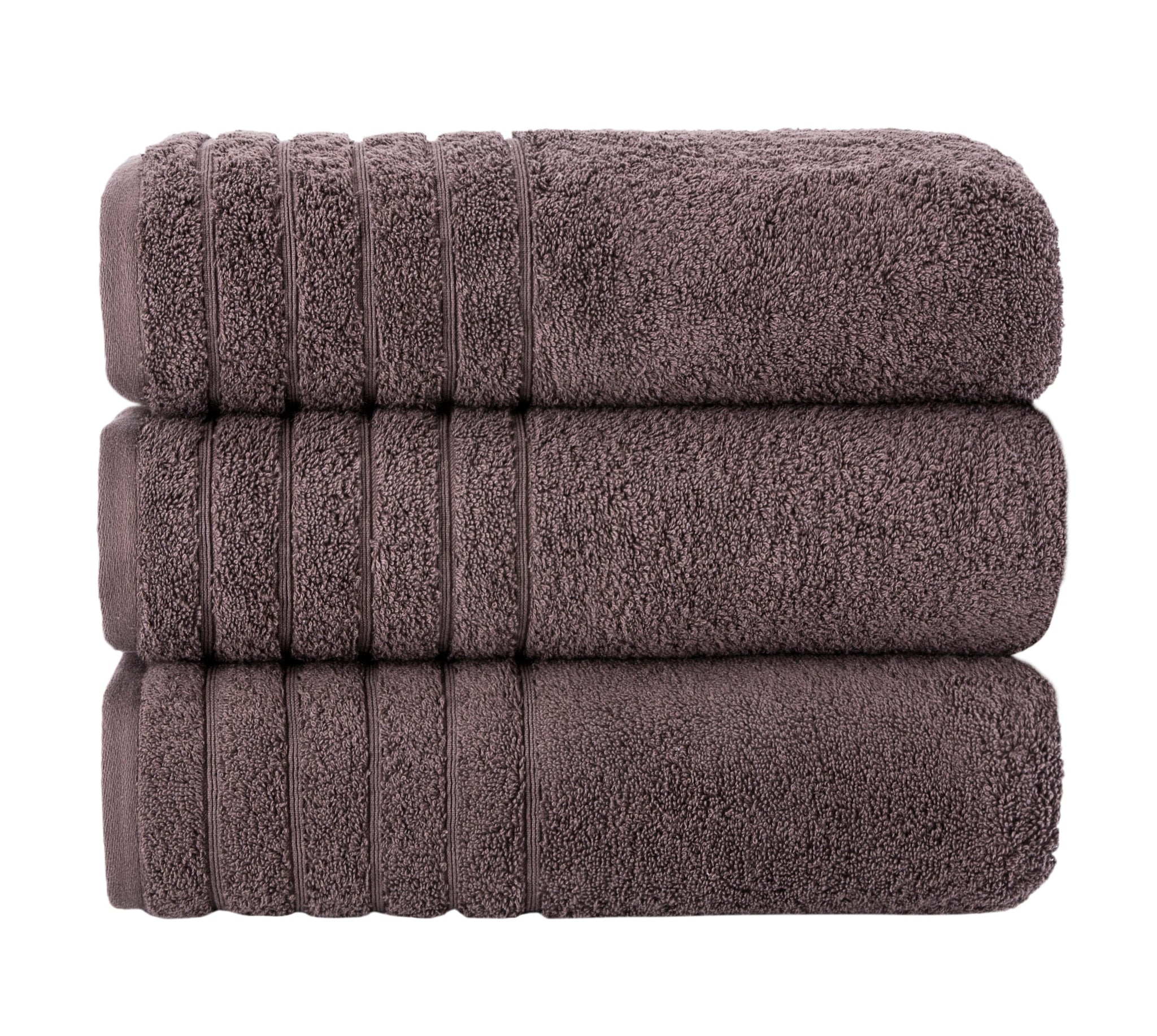 Barnum Turkish Cotton Luxury Large Bath Towels - 3 Pieces - 30x56" Dark Chocolate Bath Towel - Tophatter Daily Deals