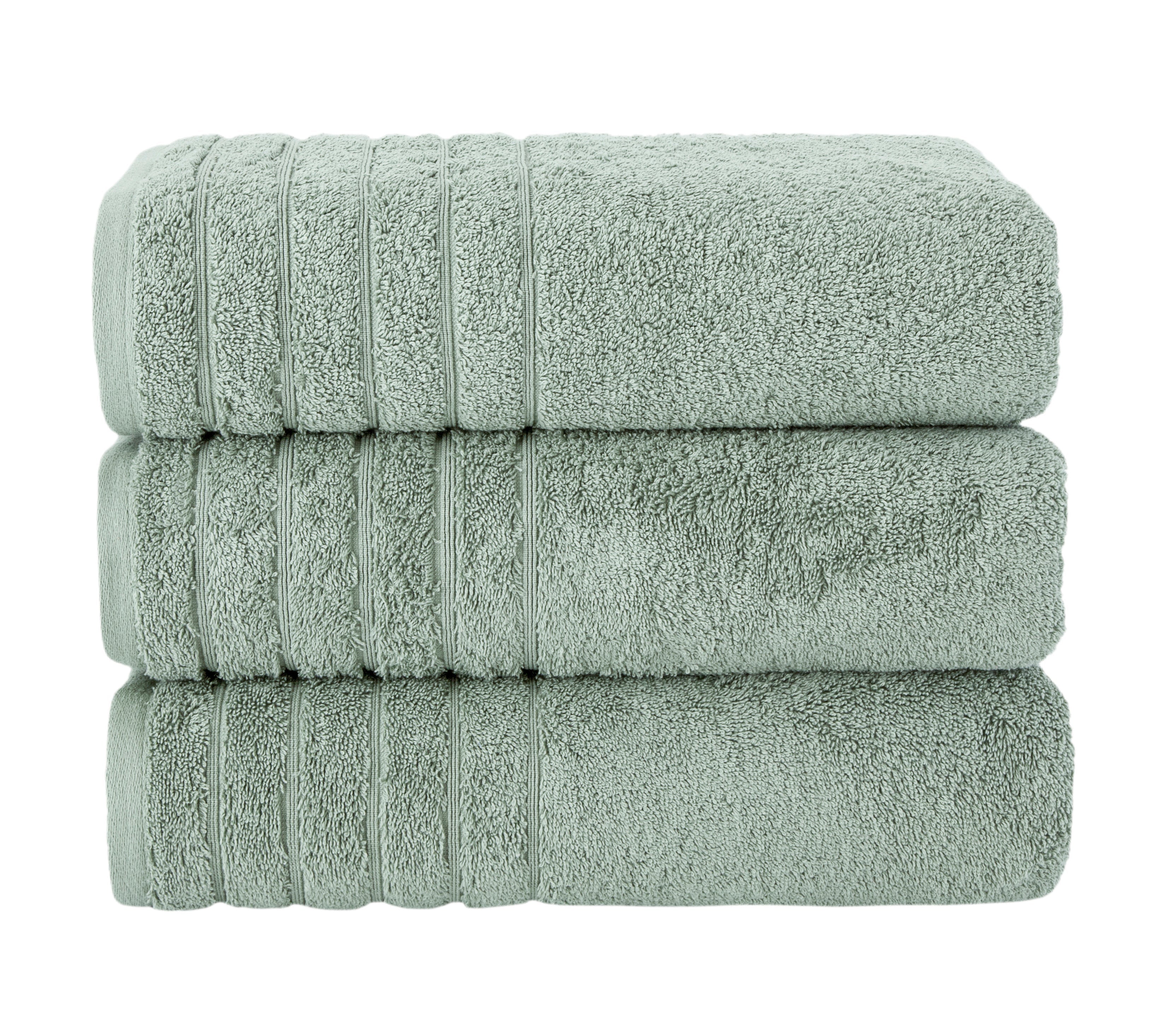 Barnum Turkish Cotton Luxury Large Bath Towels - 3 Pieces - 30x56" Spring Green Bath Towel - Tophatter Daily Deals
