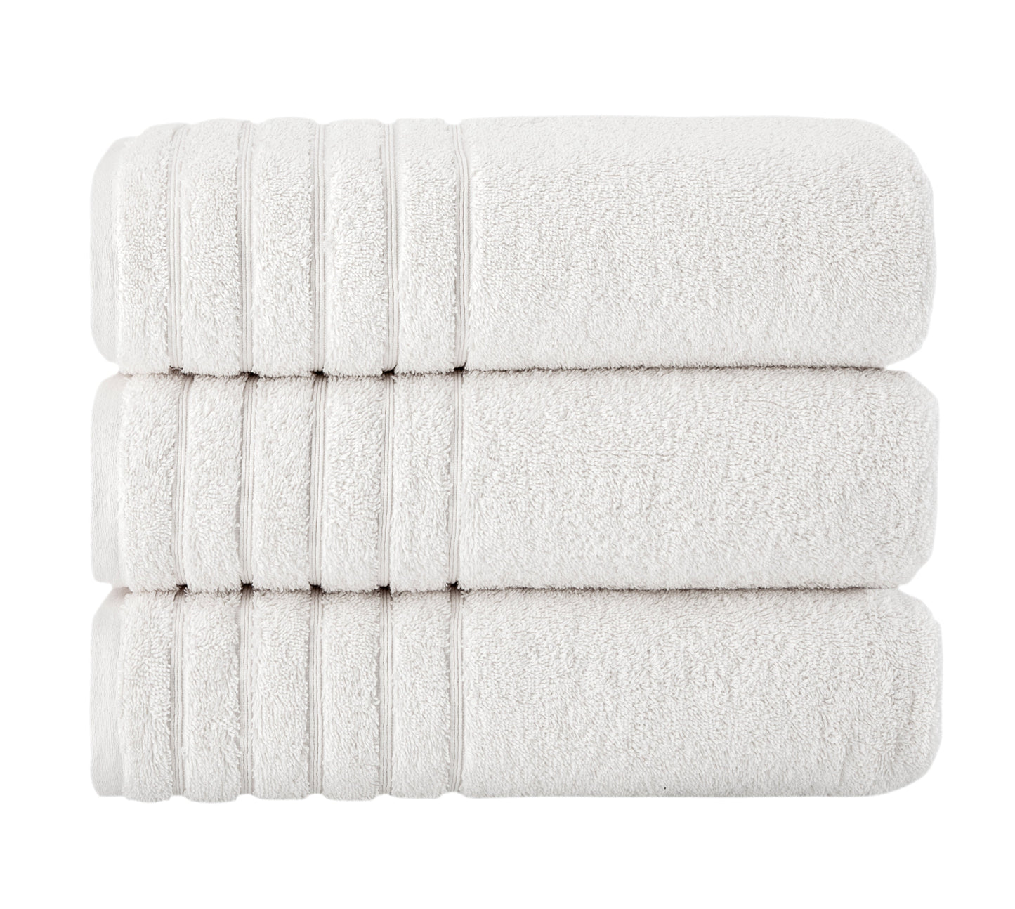 Barnum Turkish Cotton Luxury Large Bath Towels - 3 Pieces - 30x56" Sweet Ivory Bath Towel - Tophatter Daily Deals