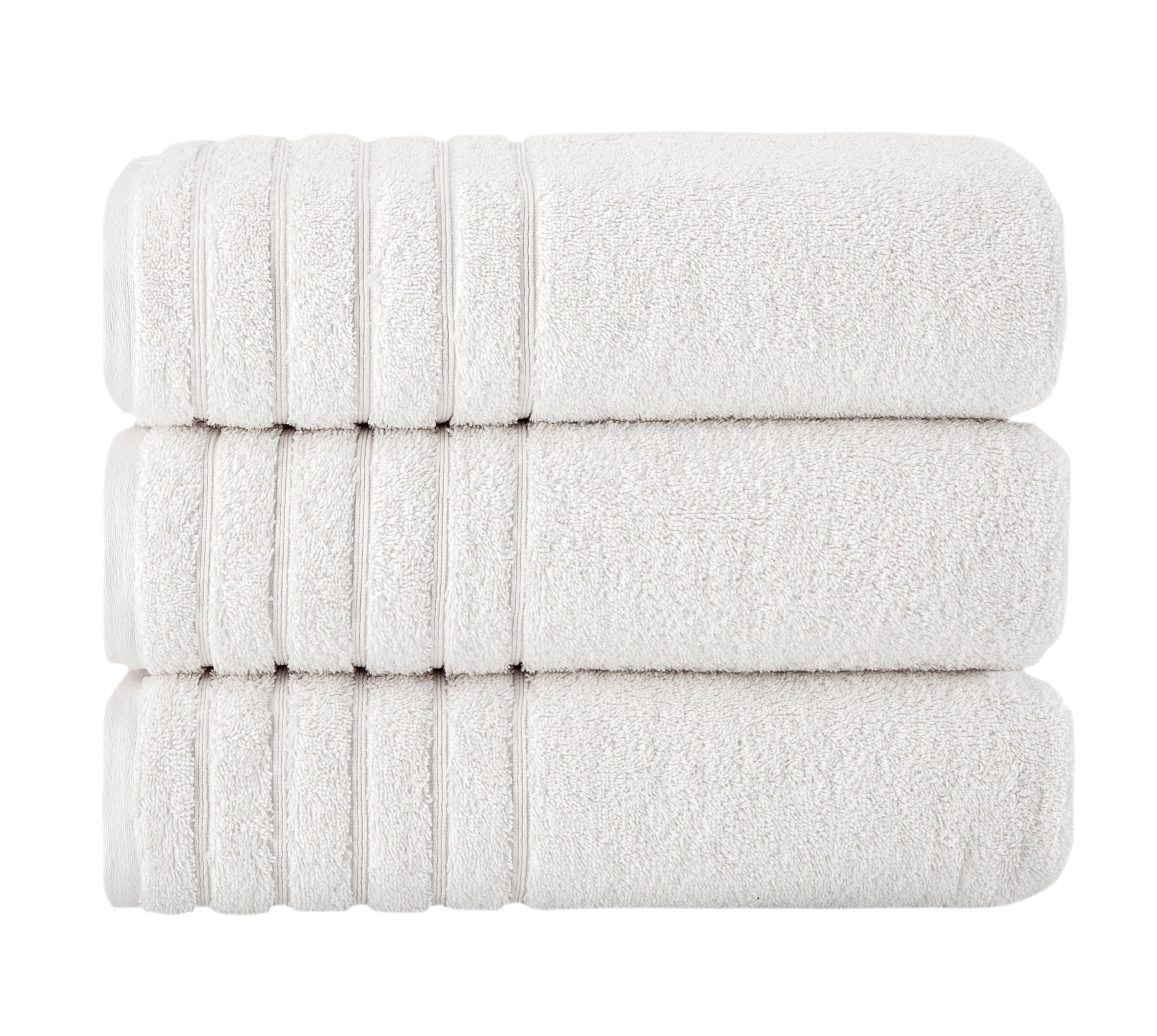 Barnum Turkish Cotton Luxury Large Bath Towels - 3 Pieces - 30x56" Sweet Ivory Bath Towel - Tophatter Daily Deals