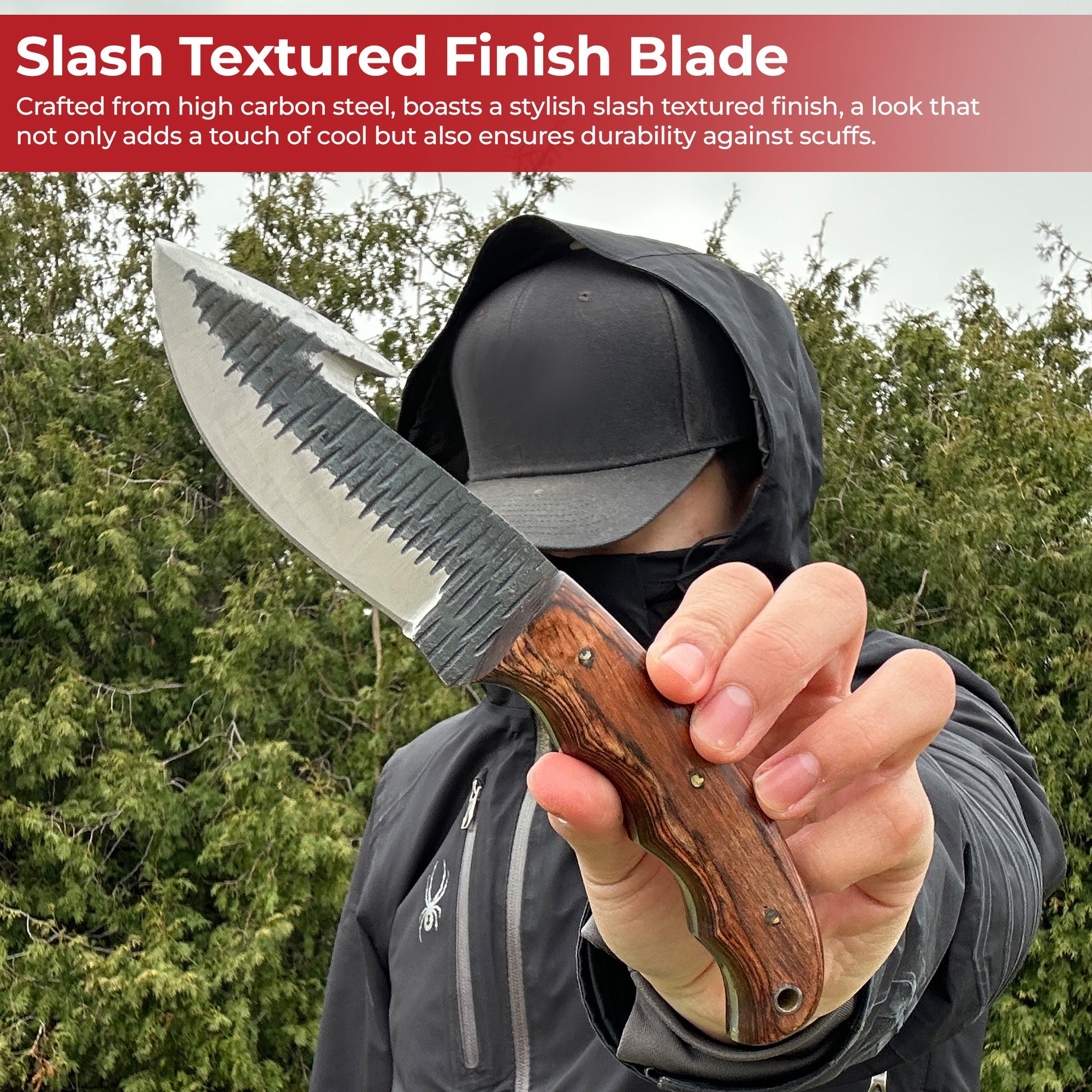 Barracuda Full Tang Gut Hook Outdoor Hunting Knife Knives - Tophatter Daily Deals