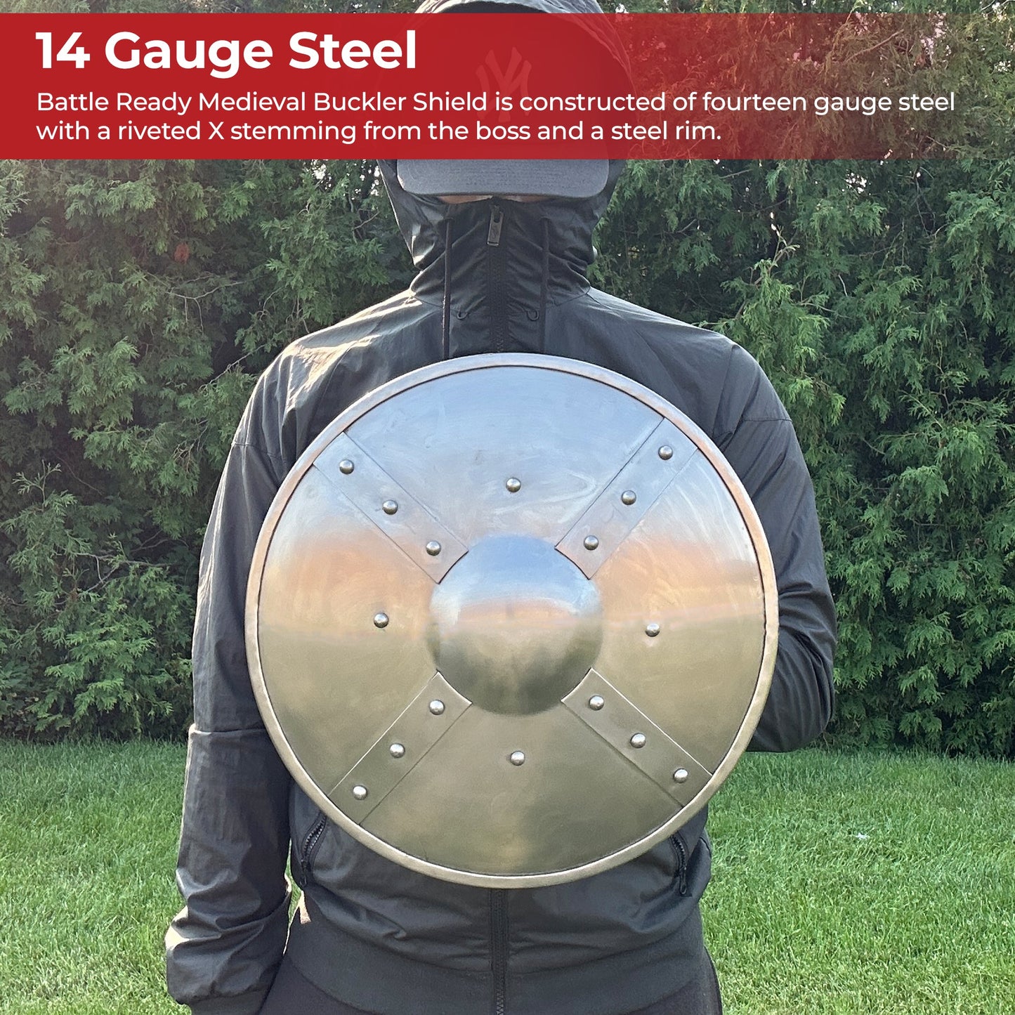 Battle Ready Medieval Buckler Shield historical period - Tophatter Daily Deals