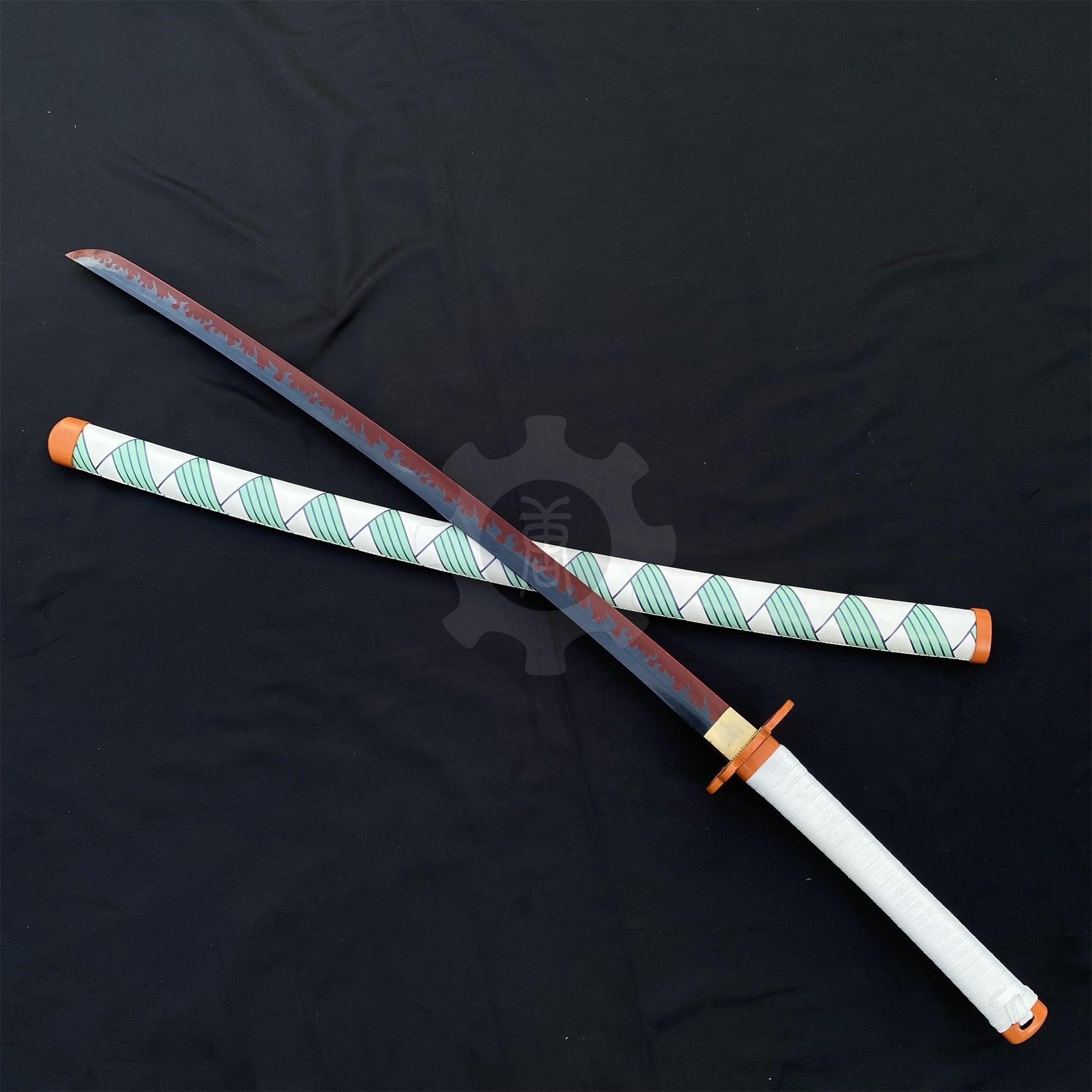 IRL Rengoku Nichirin Sword Anime Katana 1045 Carbon Steel Version - Tophatter Daily Deals