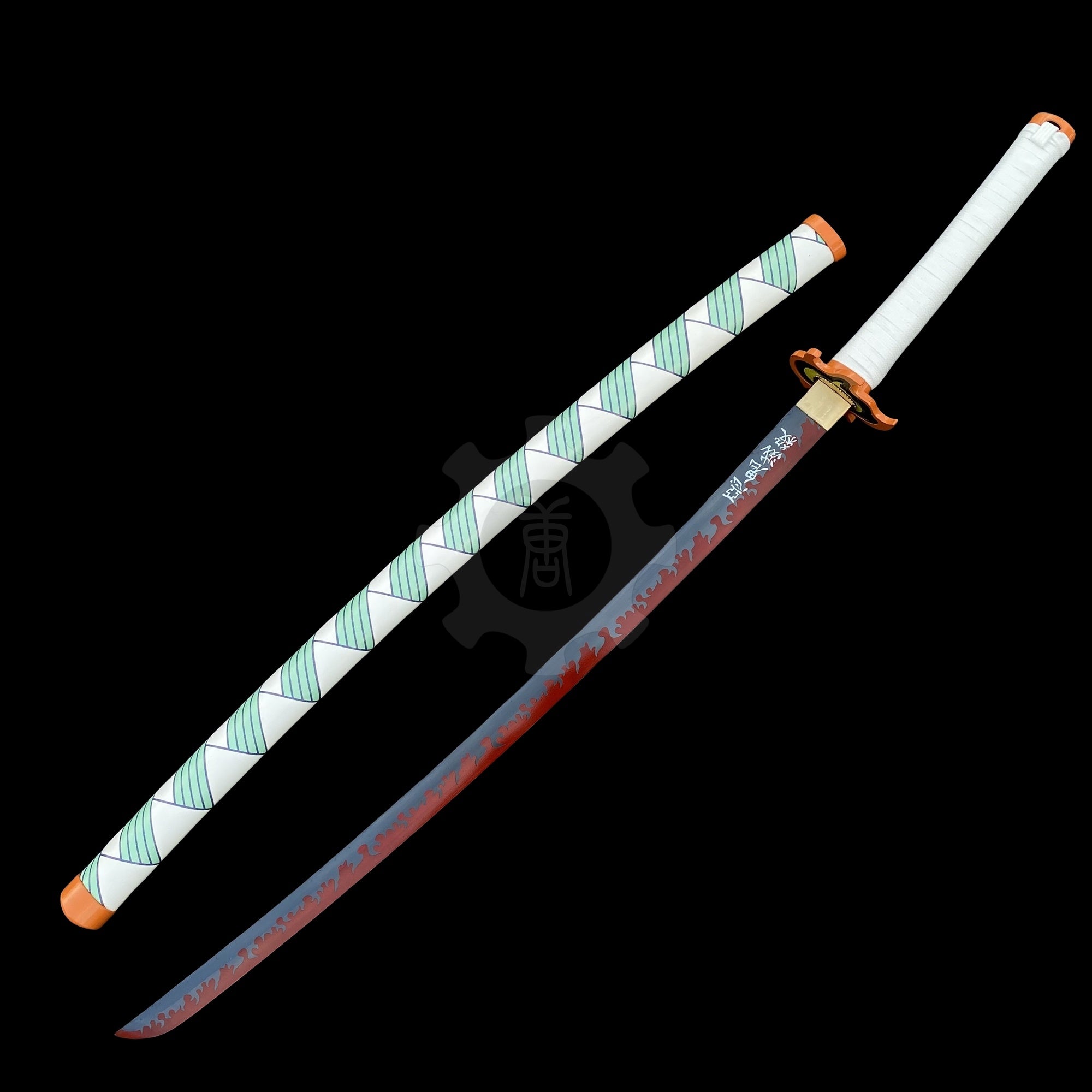 IRL Rengoku Nichirin Sword Anime Katana 1045 Carbon Steel Version - Tophatter Daily Deals