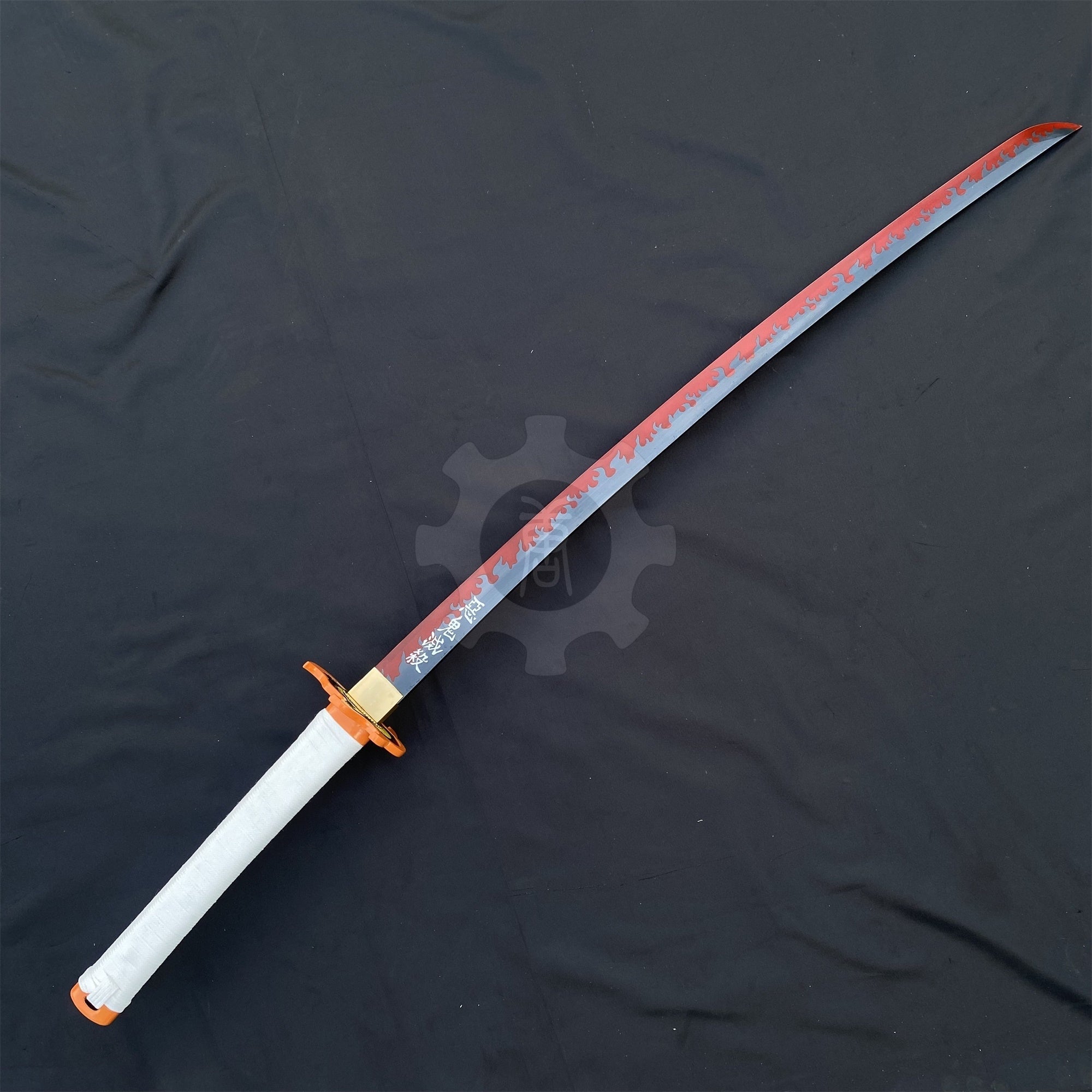 IRL Rengoku Nichirin Sword Anime Katana 1045 Carbon Steel Version - Tophatter Daily Deals