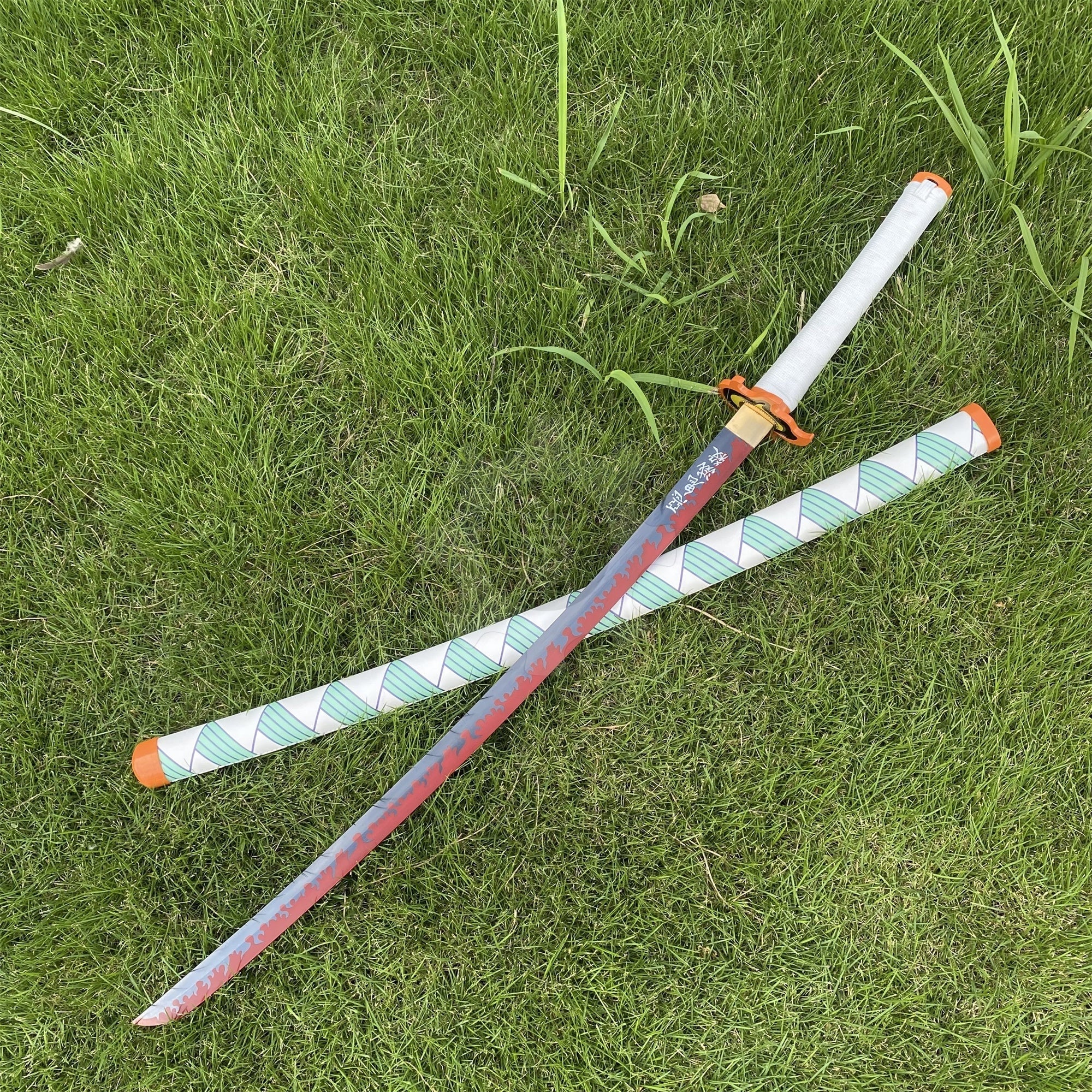 IRL Rengoku Nichirin Sword Anime Katana 1045 Carbon Steel Version - Tophatter Daily Deals