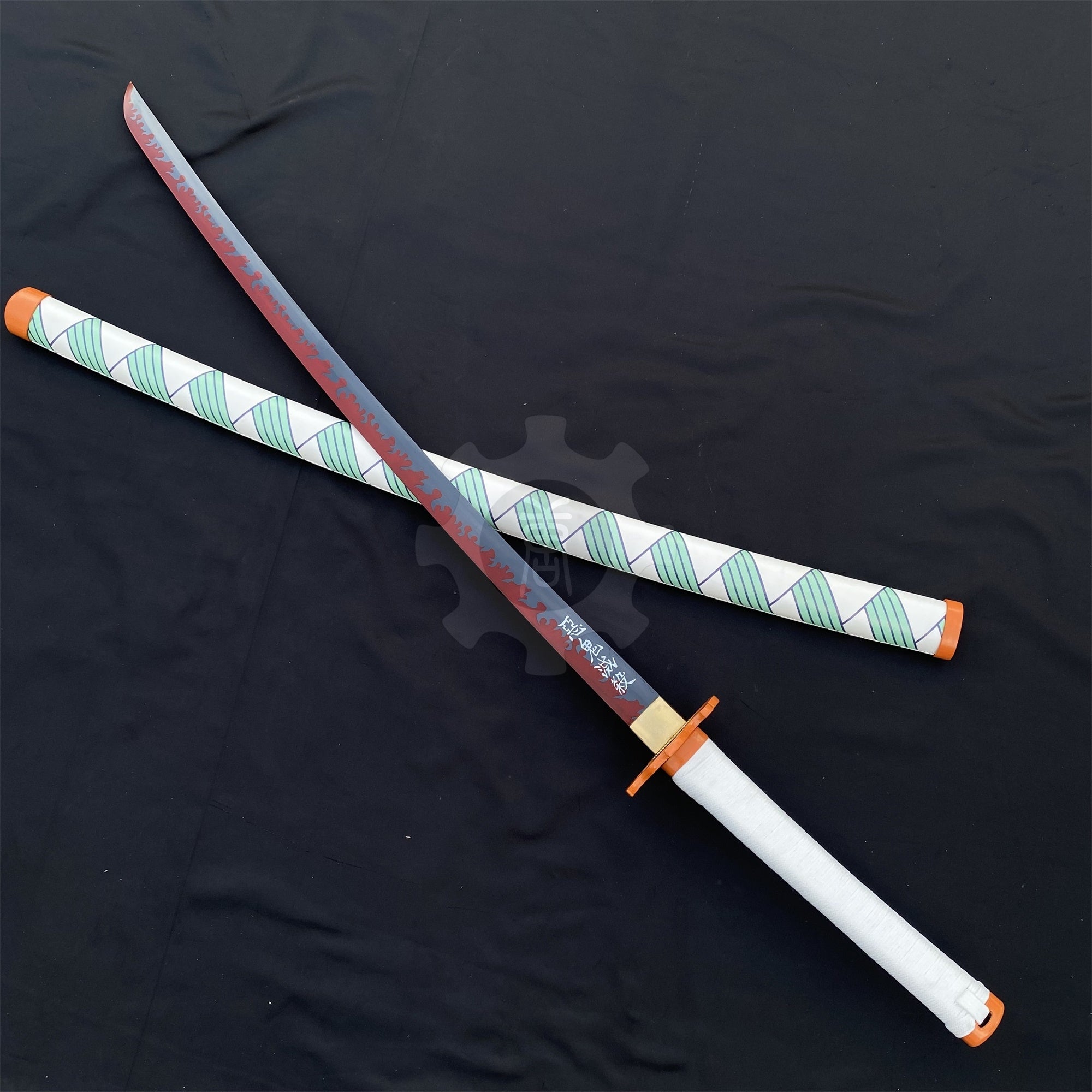 IRL Rengoku Nichirin Sword Anime Katana 1045 Carbon Steel Version - Tophatter Daily Deals