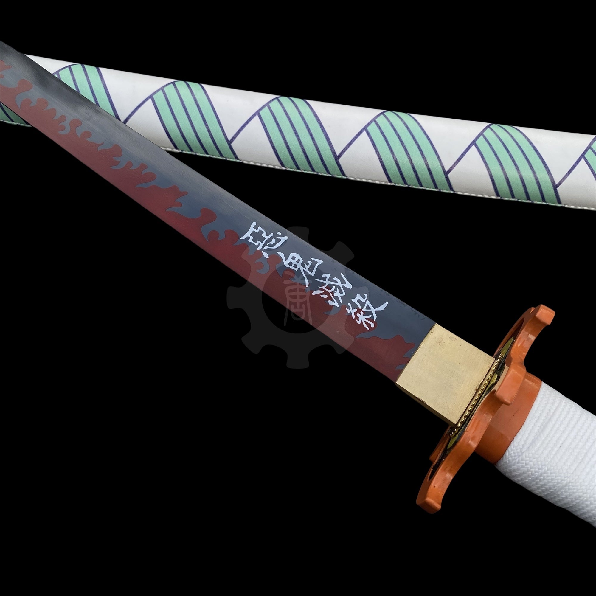 IRL Rengoku Nichirin Sword Anime Katana 1045 Carbon Steel Version - Tophatter Daily Deals