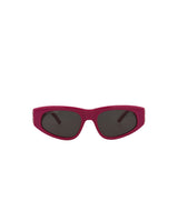 Balenciaga Cat Eye-Frame Recycled Acetate Sunglasses Fuchsia Silver Grey Sunglasses - Tophatter Daily Deals