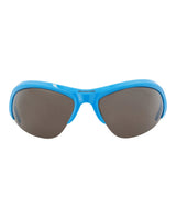 Balenciaga Shield-Frame Bio Injection Sunglasses Light Blue Silver Grey Sunglasses - Tophatter Daily Deals
