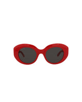 Balenciaga Round-Frame Acetate Sunglasses Red Red Grey Sunglasses - Tophatter Daily Deals