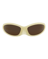 Balenciaga Shield-Frame Bio Injection Sunglasses Yellow Yellow Brown Sunglasses - Tophatter Daily Deals