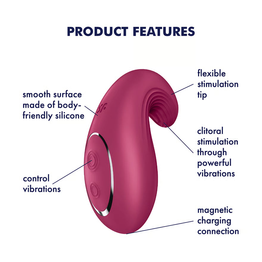 Satisfyer Dipping Delight Berry Lay-On Vibrator with 2 Powerful Motors and Flexible Tip > Vibrators > Vibrating Pads - Tophatter Daily Deals