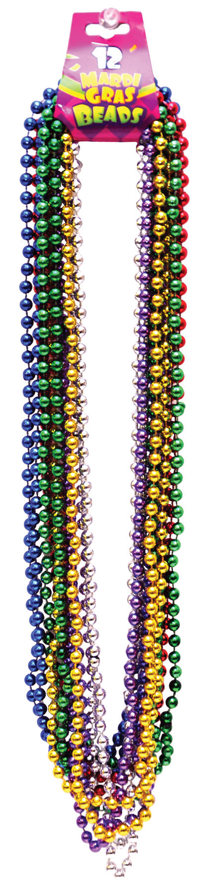 33" Beads 7.5mm Mardi Gras - Pack of 12 Costume Accessories - Tophatter Daily Deals