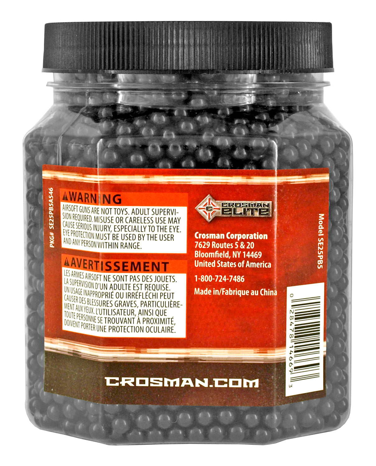 Crosman Elite 5000 count Jar .25g Precision Airsoft BB's - Black Airsoft-BBs - Tophatter Daily Deals