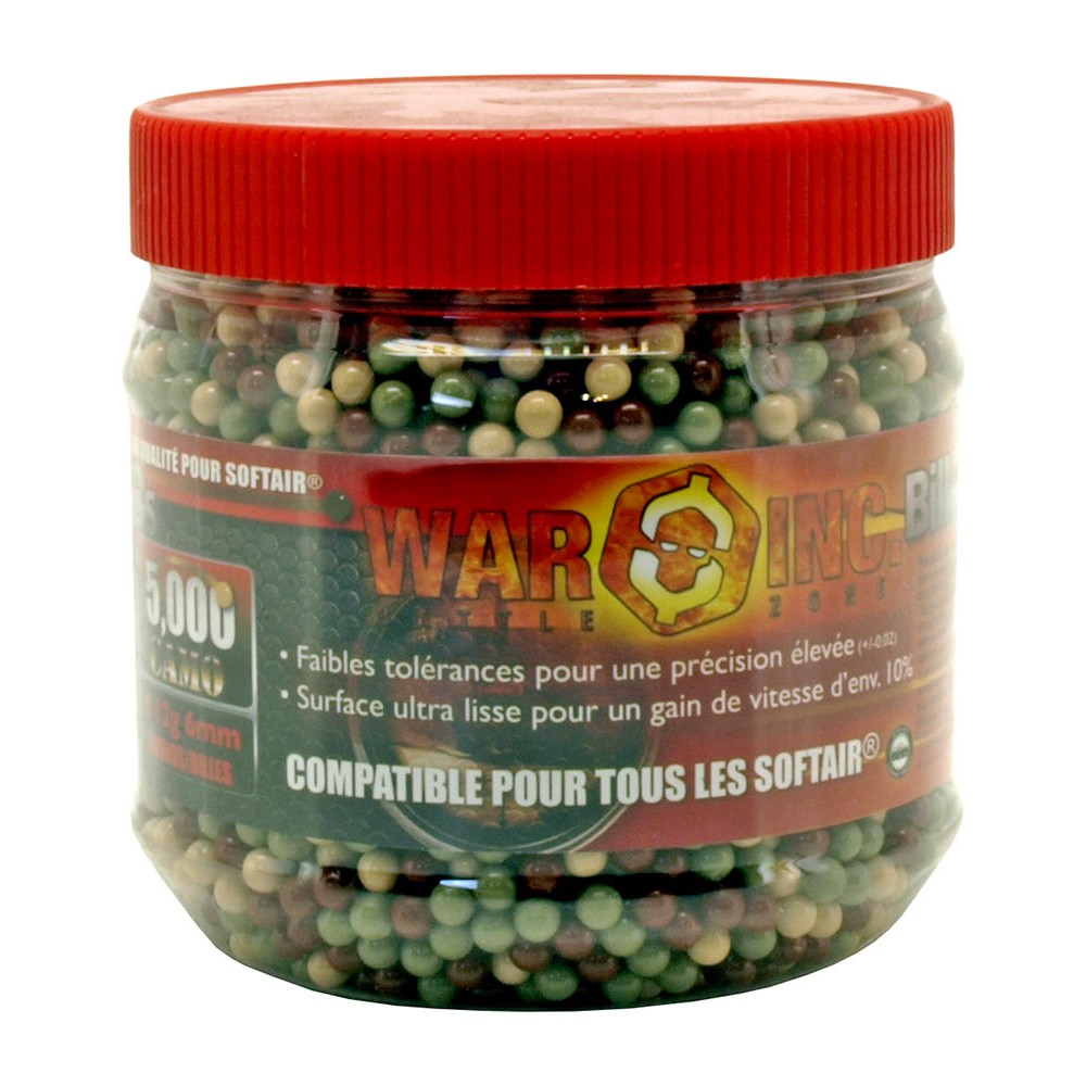 War Inc 5000 Round Jar .12g Airsoft BB's 6mm - Camo Ammo Airsoft-BBs - Tophatter Daily Deals