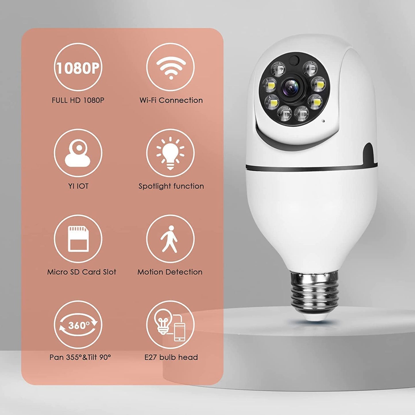 360 Degree 1080p Light Bulb Camera. - Tophatter Daily Deals