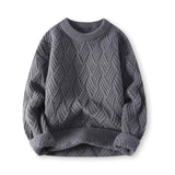 Warm Cozy Men's Cable Knit Sweater - Crewneck Wool Blend Gray - Tophatter Daily Deals